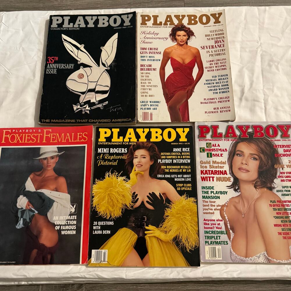 Playboy Magazine Lot of 5 Foxiest Females 35th Anniversary 1990s Mimi Rogers